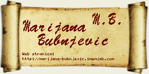 Marijana Bubnjević vizit kartica